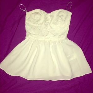 White strapless blouse