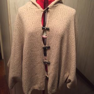 Hooded cape sweater
