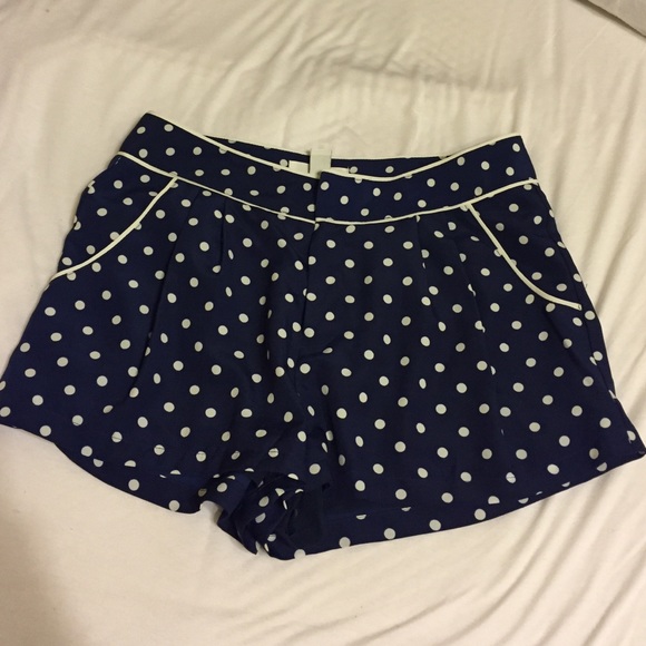 Navy blue polka dot shorts