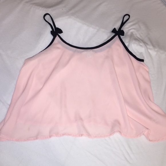 Pink flowy crop top