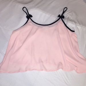 Pink flowy crop top