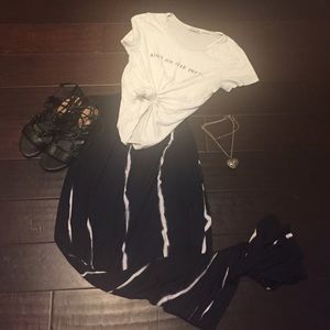 Double slit maxi skirt