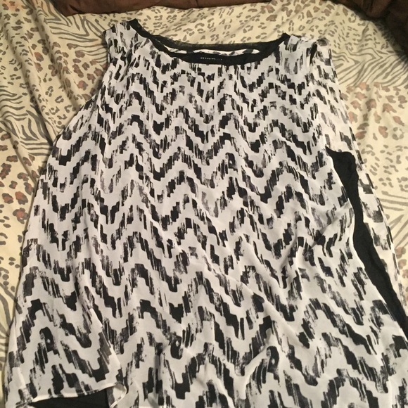 Black and white dressy blouse