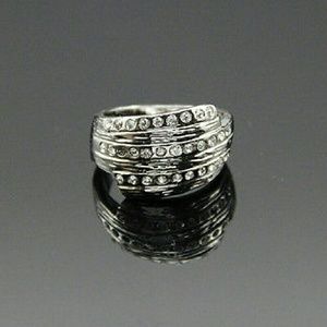 CZ Ring real white gold plated. Pick your size