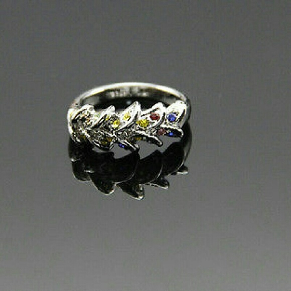 CZ ring 18k real gold plated pick your color size