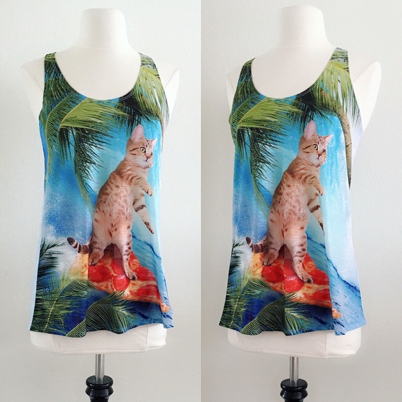 Tops - Cat Pizza Top