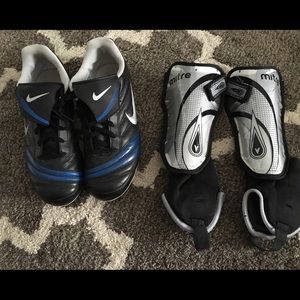 Nike soccer cleats with shin guards