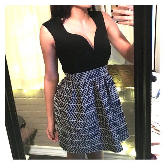 A'gaci Houndstooth black and white dress