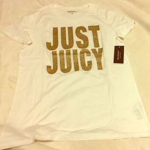 Brand new Just Juicy White tee-shirt! Gold glitter
