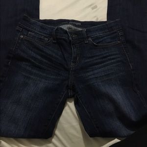 Slim straight leg high stretch denim.