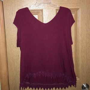 Maroon High-Low Top