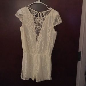 Lace Romper with Open Back