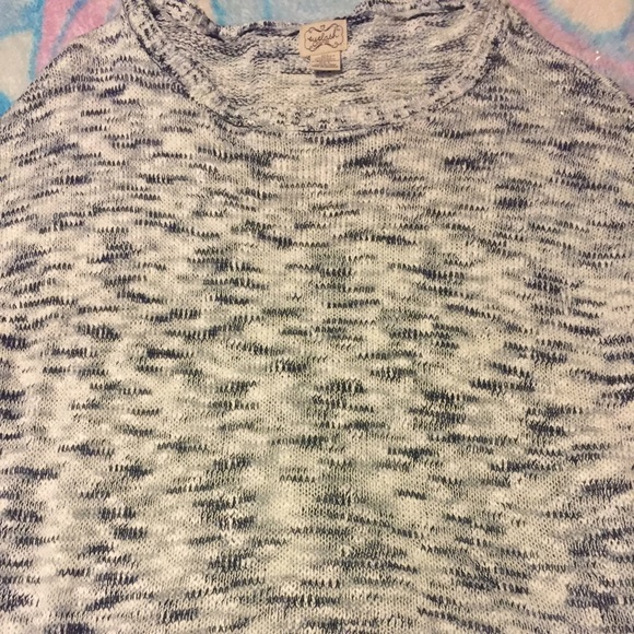 Short Sleeve Marbled Pattern Sweater