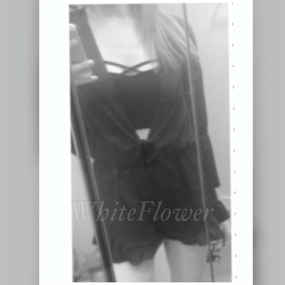 Black Deep V Jumpsuit - Picture 2 of 4