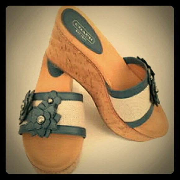 Coach Jesaca Cork Wedge Sandals ON HOLD