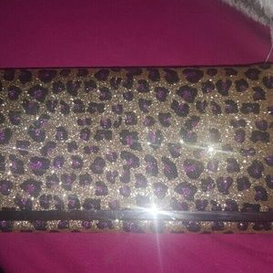 Leapord glitter wallet