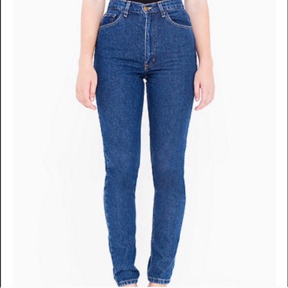 American Apparel Dark Wash High-Waist Jean