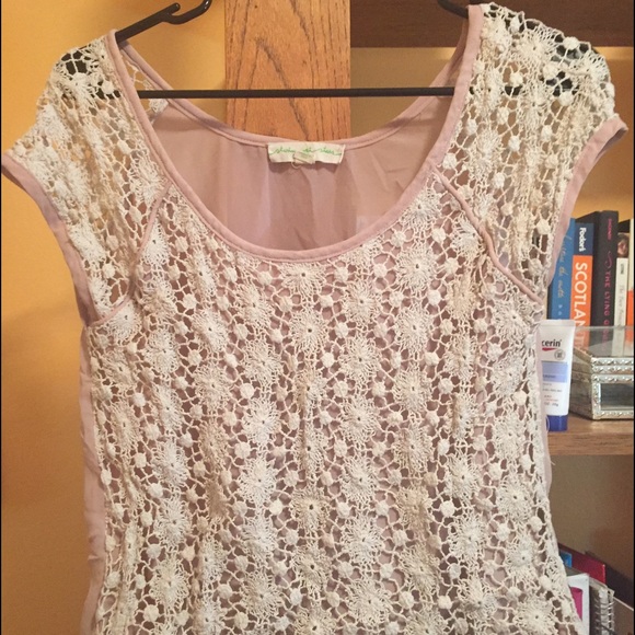 Crochet and sheer back top