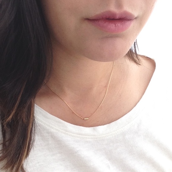 LAST ONE! Dainty Pipe Bar Necklace - Picture 2 of 2