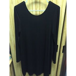 Black Long Sleeve Dress with Low Back