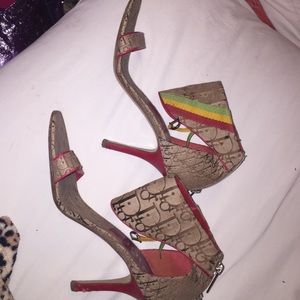 Christian Dior open toe stilettos Jamaican color