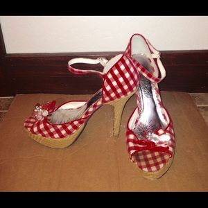 Red/White Jeweled Naughty Monkey sandal