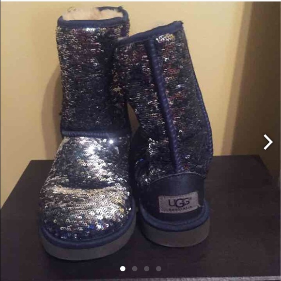 Blue and silver sparkly Uggs