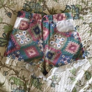 Vintage 90s south western high waisted shorts