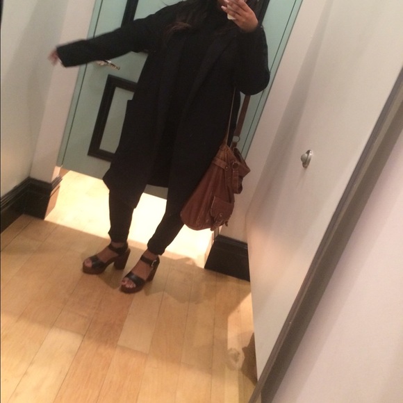 Long wool black coat