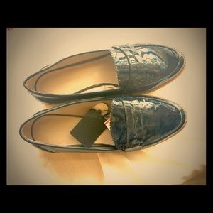 ZARA NAVY BLUE MOCCASIN WITH DECORATIVE BAND