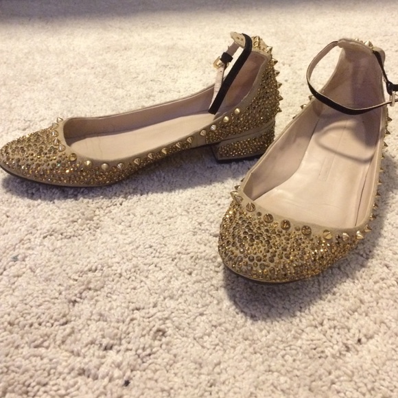 Zara Studded Ankles Strap Flats