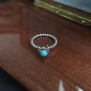 Pandora December Birthday Blooms Ring, Turquoise