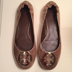 Tory Burch Metallic Gold flats size 8