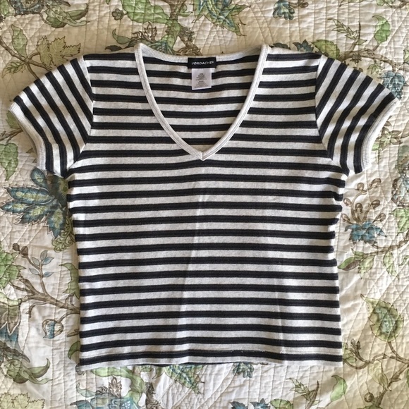 Vintage 90s grunge ribbed striped crop top - Picture 2 of 4