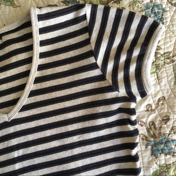 Vintage 90s grunge ribbed striped crop top - Picture 3 of 4
