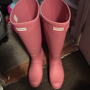 Pink hunter boots