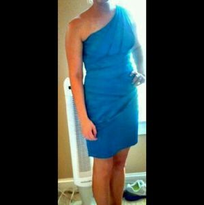 Turquoise one shoulder dress