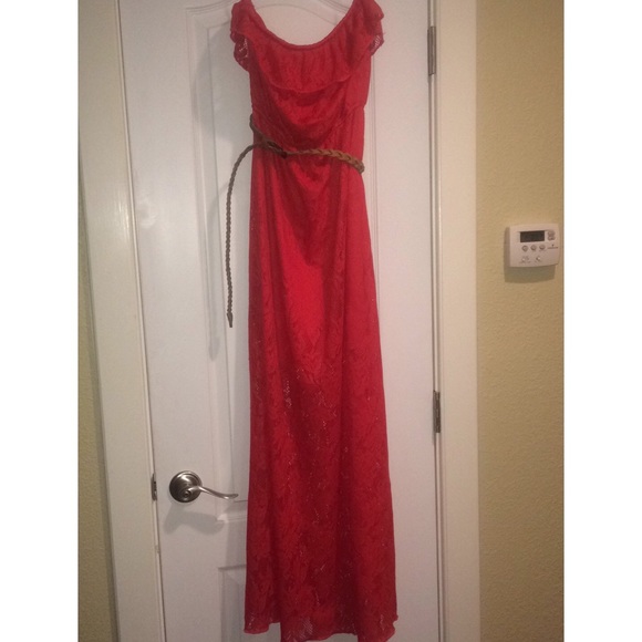 Red long dress