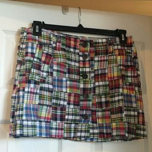 J.Crew Patchwork Madras Mini-Skirt