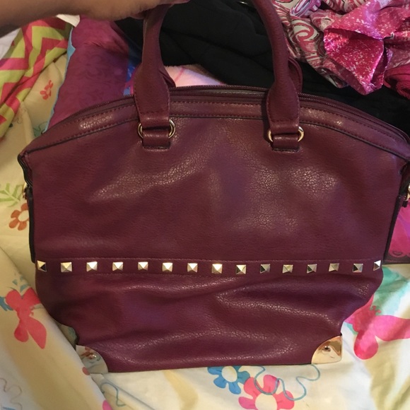 Burgundy Studded Purse - Picture 1 of 1