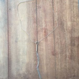 Long silver tassel necklace