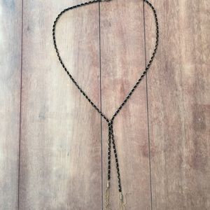 Black and Gold Tassel Necklace