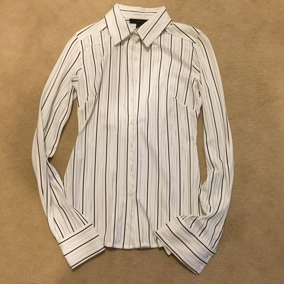 Express Striped Sheer Dress Shirt