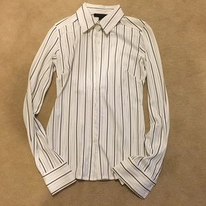 Express Striped Sheer Dress Shirt