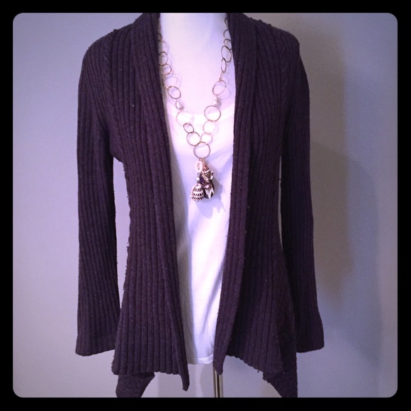 Anthropologie Eggplant wool sweater