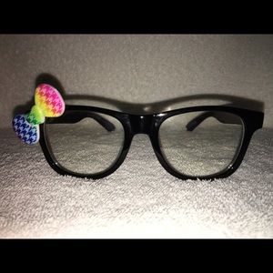 Rainbow bow tie glasses