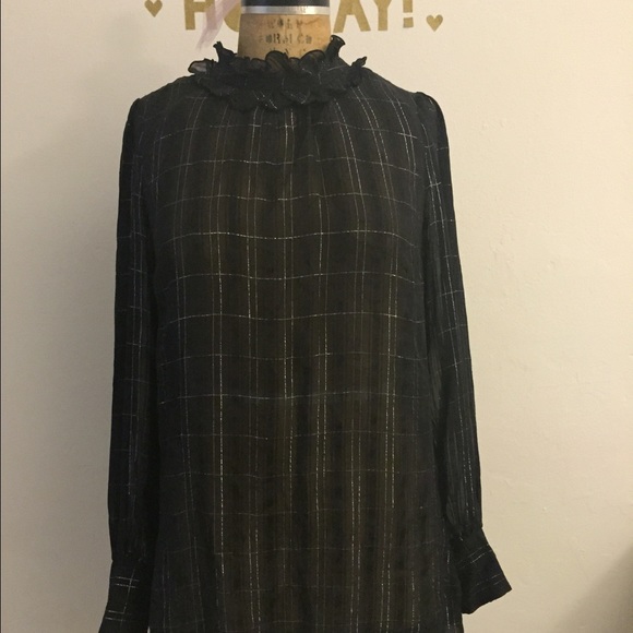 Juicy Couture Navy Silk chiffon tunic top size 6