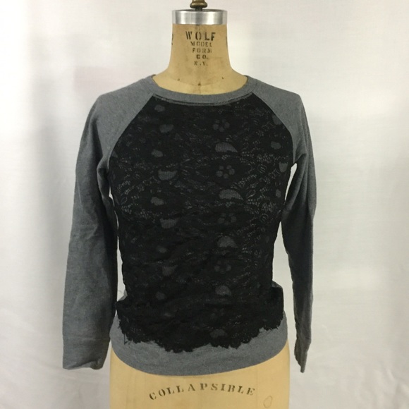Ann Taylor LOFT lace baseball shirt