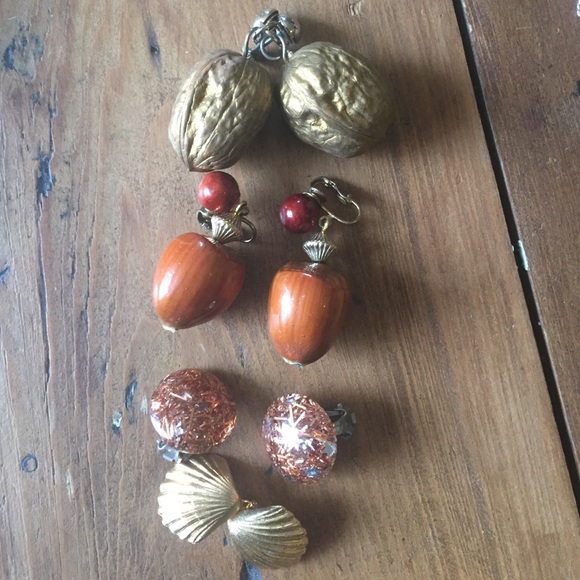 4 pair vintage earrings