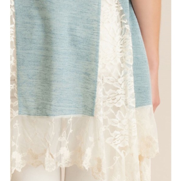 "Solitaire" Lace Accent Tunic Tank Top - Picture 4 of 4